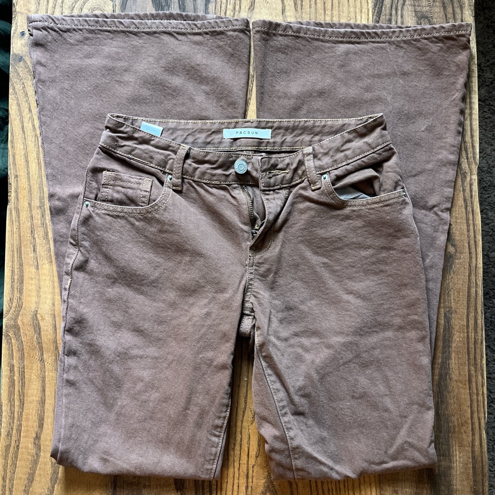 PacSun Brown Flare Low Rise Jeans